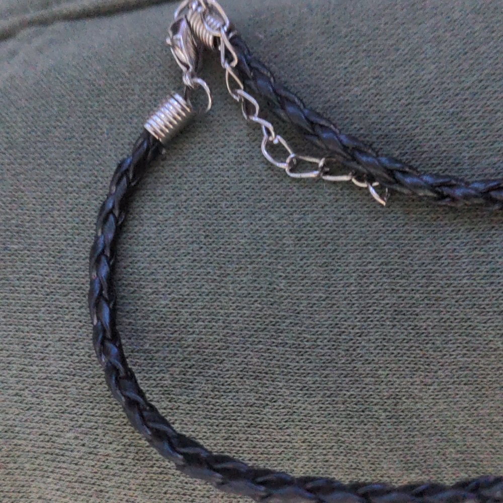 HOMEMADE RUBY & DIAMOND ROPE BRAIDED CROSS NECKLACE - Picture 2 of 4